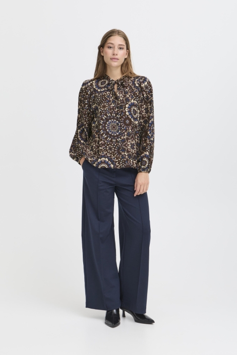 Ichi bruine dames blouse | Model