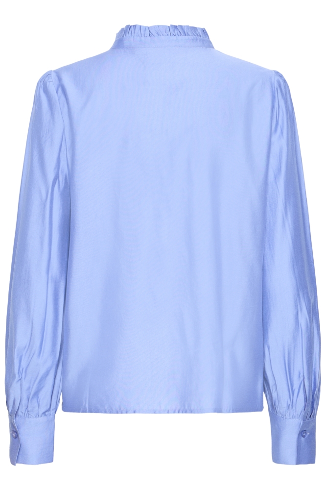 Ichi blauwe dames blouse | Achteraanzicht
