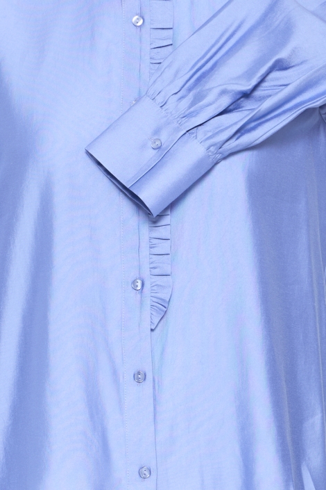 Ichi blauwe dames blouse | Close up