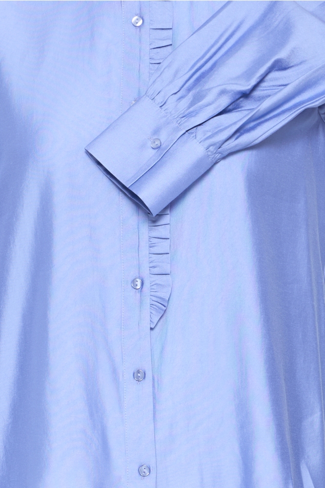 Ichi blauwe dames blouse | Close up