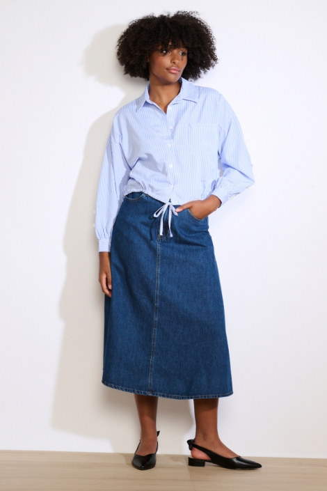 LolaLiza blauwe dames blouse | Model