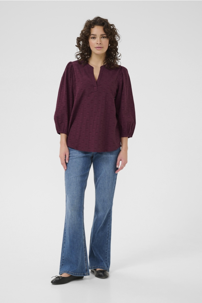 Kaffe bordeaux dames blouse | Model