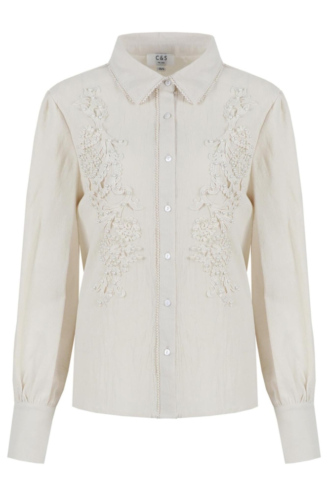 C&S The Label beige dames blouse | Vooraanzicht