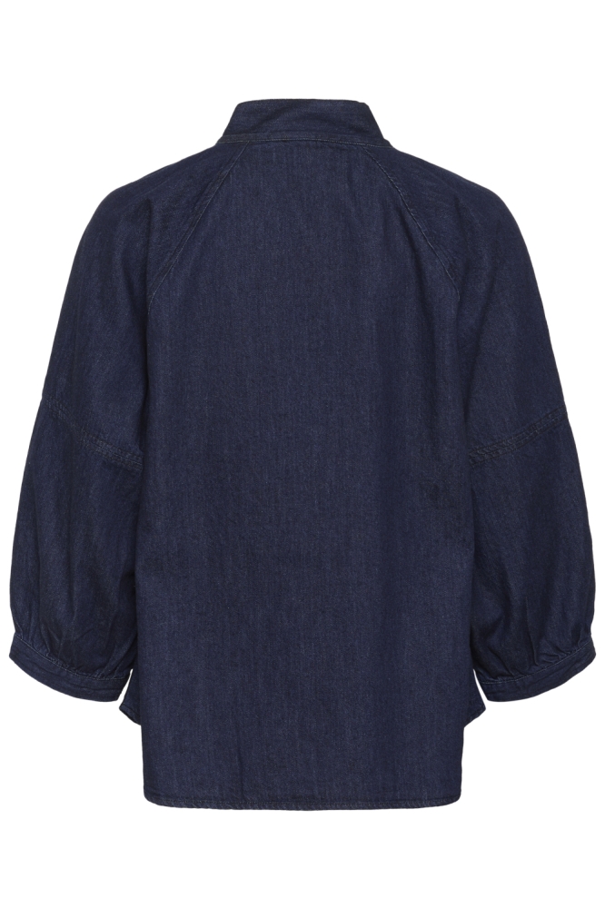 Part Two blauwe dames blouse | Model achteraanzicht