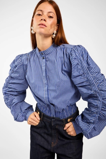 Aaiko Blouse BEAUDINE CHECK CO 517 193934 OCEANA