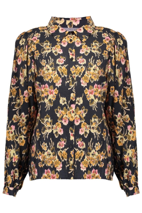 Geisha zwarte dames blouse | Achteraanzicht