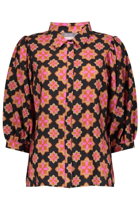 Geisha zwarte dames blouse | Vooraanzicht