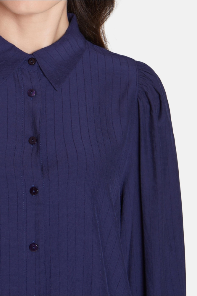 SisterS point blauwe dames blouse | Close up