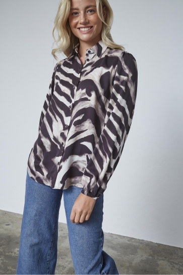 SisterS point Blouse EBBEY SH74 18804 BROWN GRAPHIC