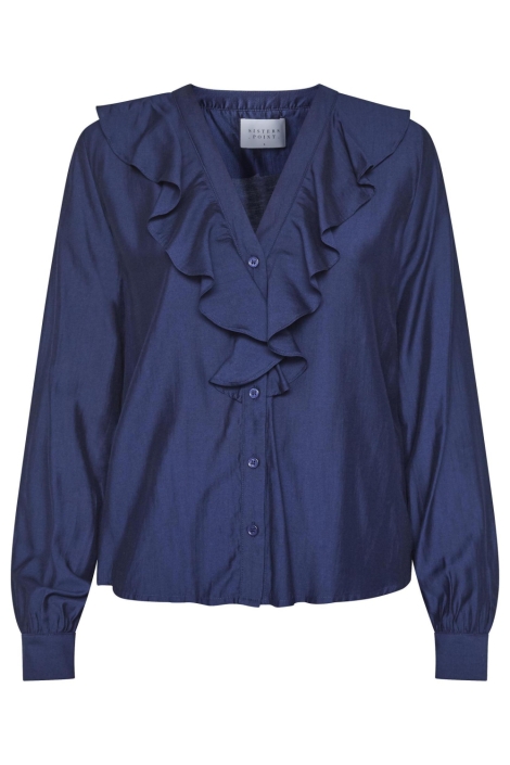 SisterS point blauwe dames blouse | Vooraanzicht