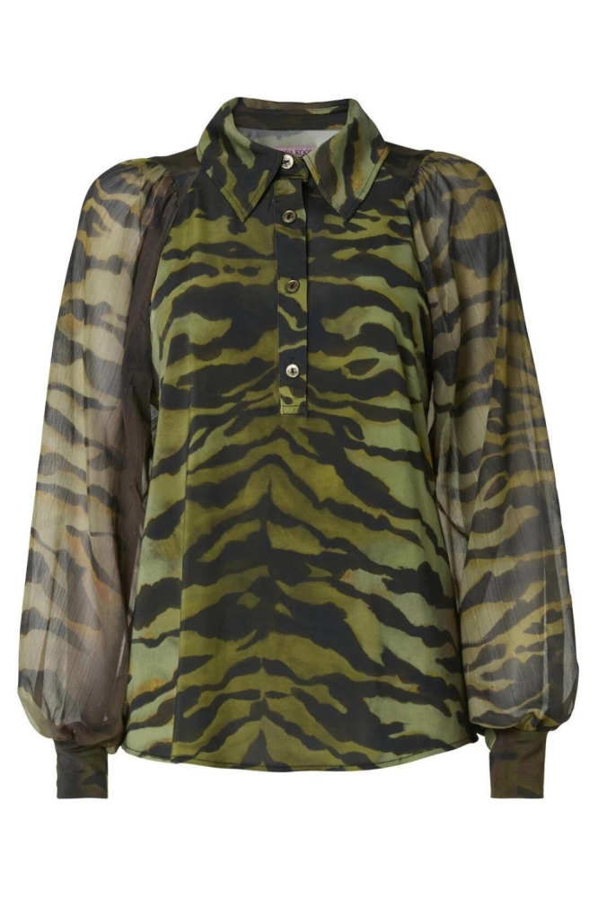 Tessa Koops groene dames blouse | Vooraanzicht