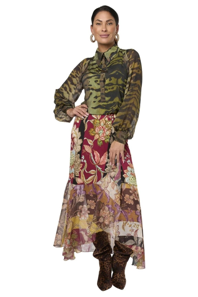 Tessa Koops groene dames blouse | Model