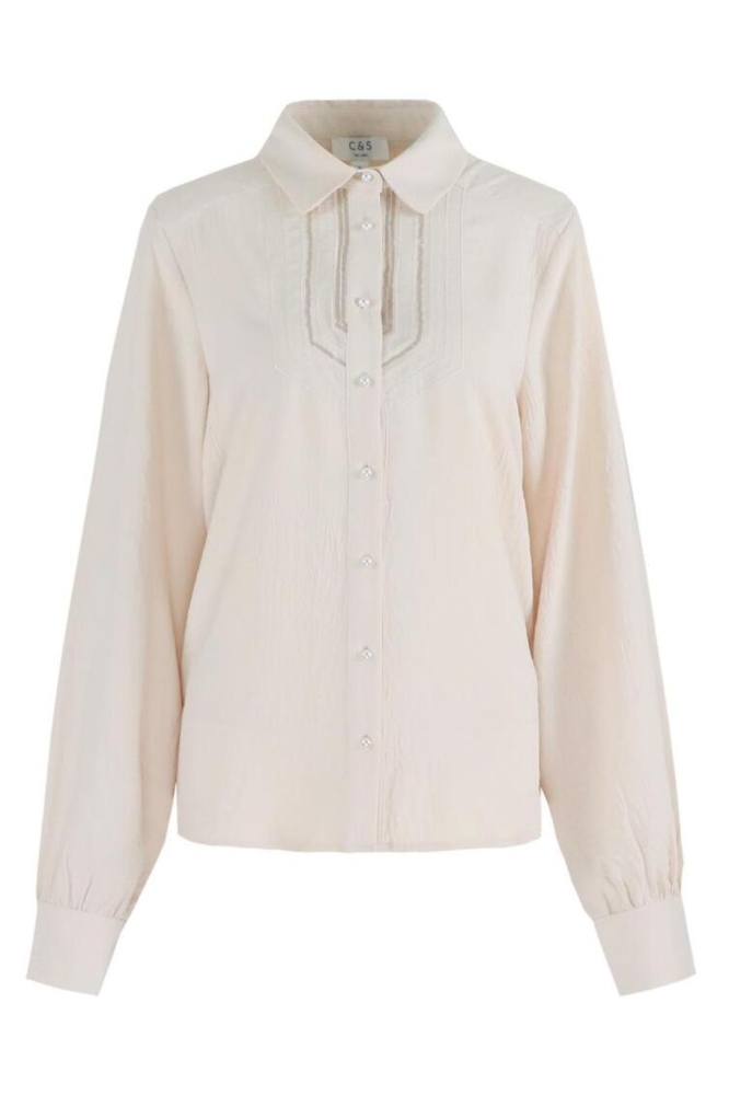 C&S The Label beige dames blouse | Vooraanzicht