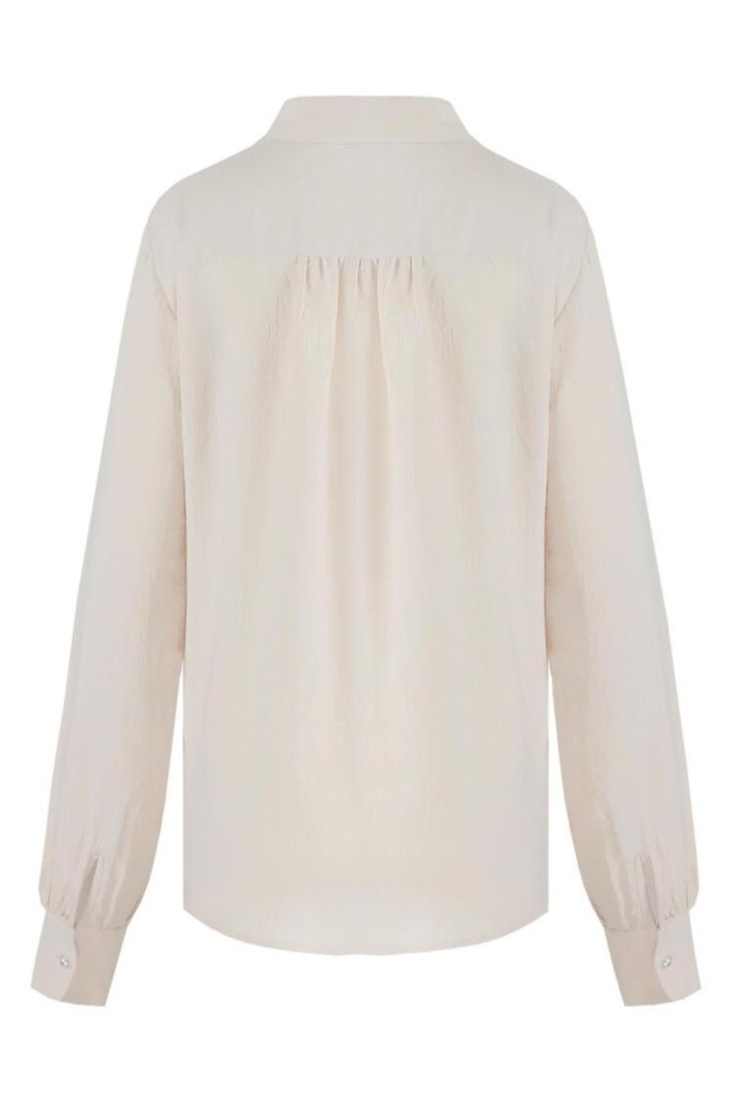 C&S The Label beige dames blouse | Achteraanzicht