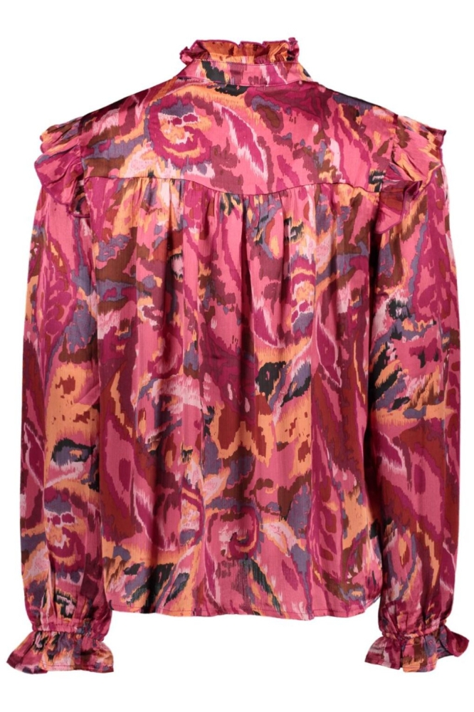 Studio Amaya roze dames blouse | Achteraanzicht