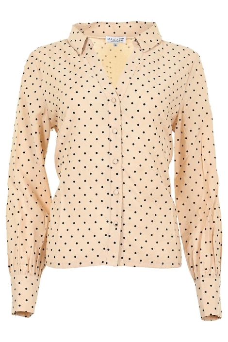 Maicazz beige dames blouse | Vooraanzicht