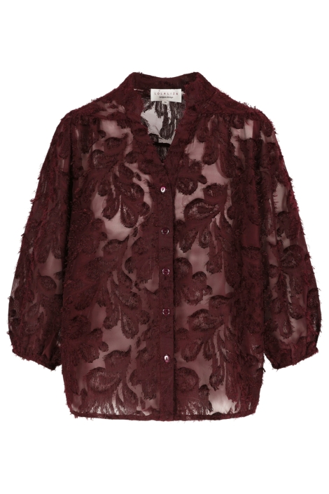 LolaLiza bordeaux dames blouse | Vooraanzicht