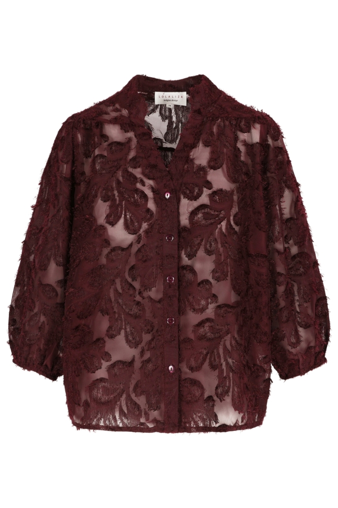 LolaLiza bordeaux dames blouse | Vooraanzicht