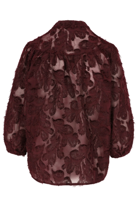 LolaLiza bordeaux dames blouse | Achteraanzicht