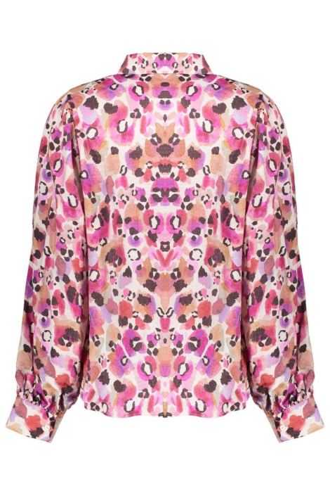 Geisha roze dames blouse | Achteraanzicht