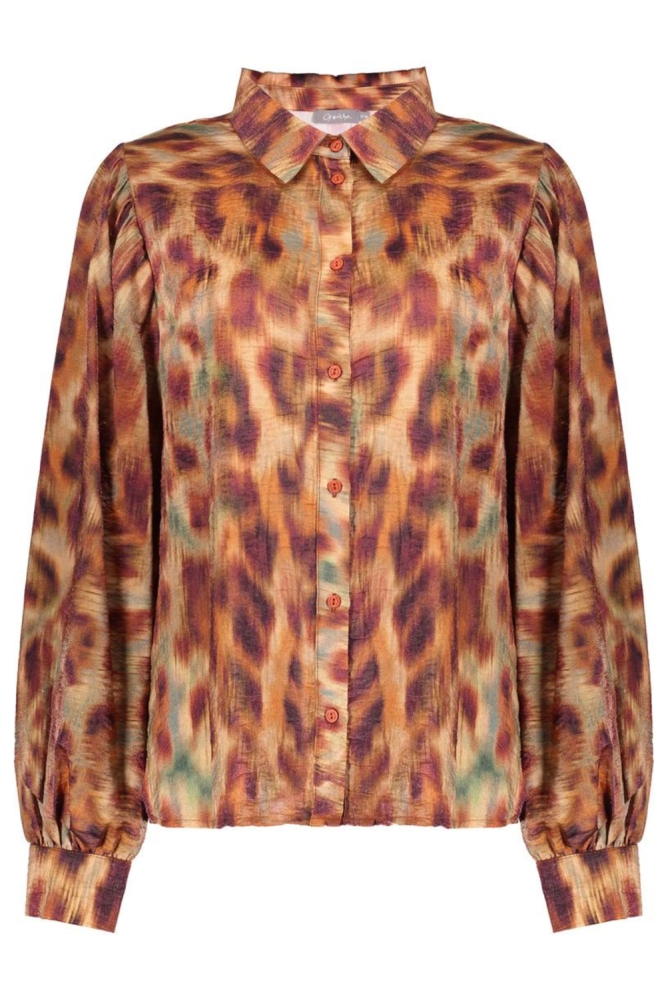 Geisha bruine dames blouse | Vooraanzicht