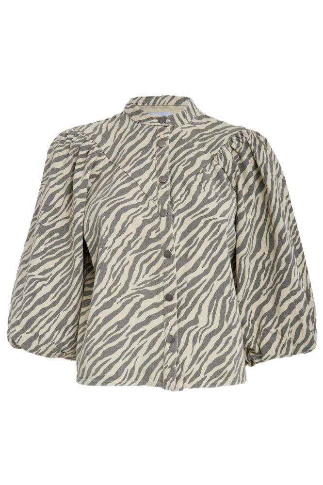 Minus grijze dames blouse | Vooraanzicht