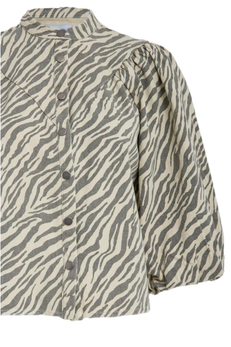 Minus grijze dames blouse | Close up