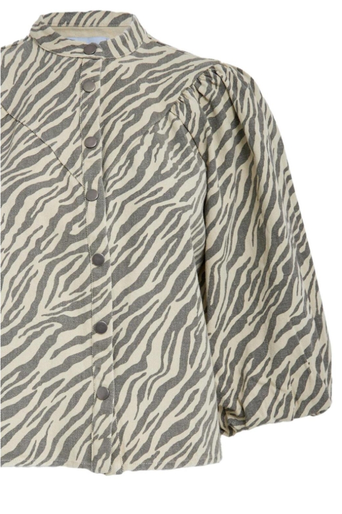 Minus grijze dames blouse | Close up