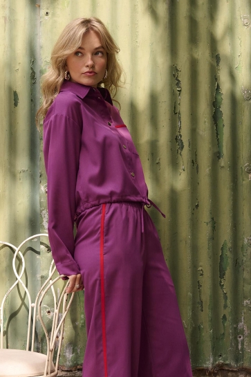 Ydence BLOUSE KESS F25N 63946 10321 FUCHSIA PURPLE/RED