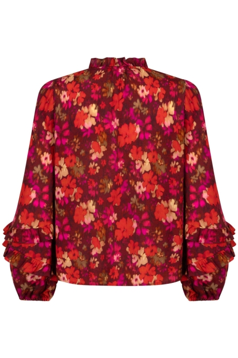 Ydence roze dames blouse | Achteraanzicht