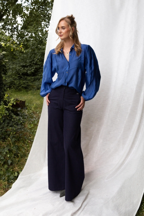 I-coni-K blauwe dames blouse | Model