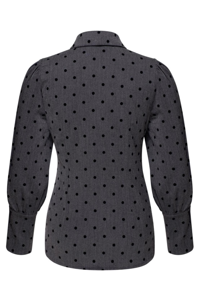 Kimara grijze dames blouse | Achteraanzicht