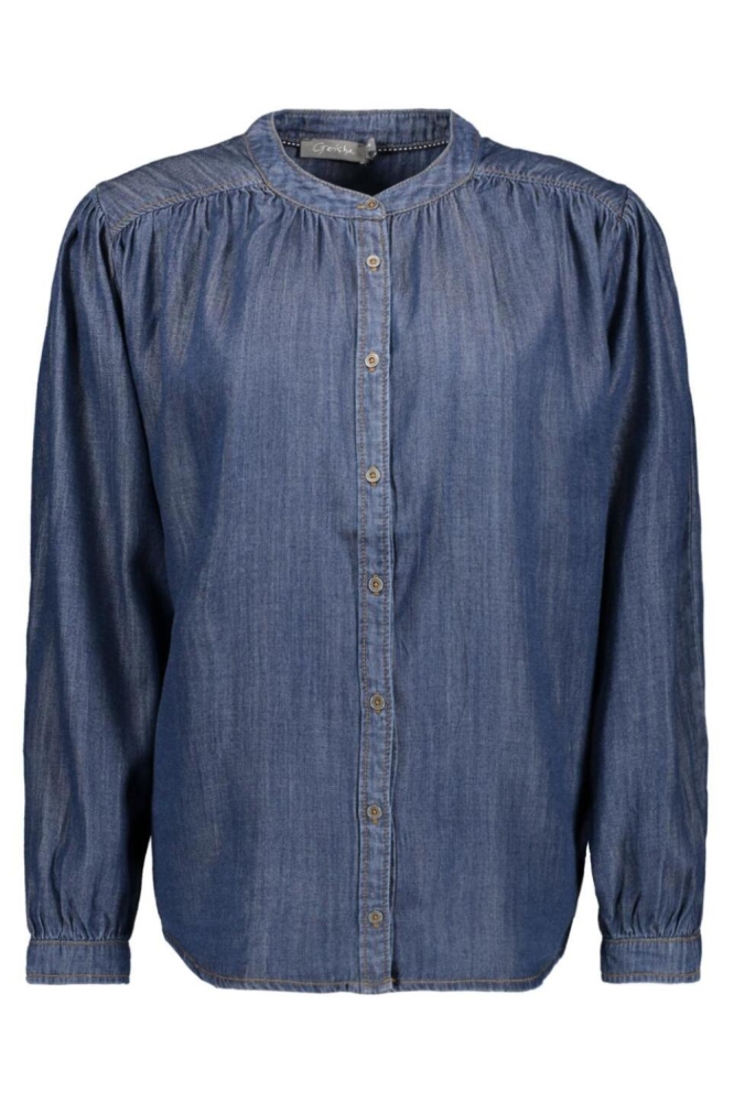Geisha blauwe dames blouse | Vooraanzicht