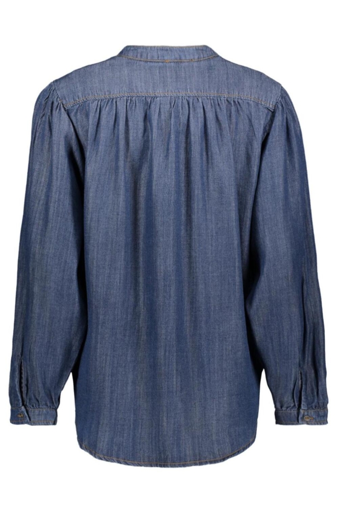 Geisha blauwe dames blouse | Achteraanzicht