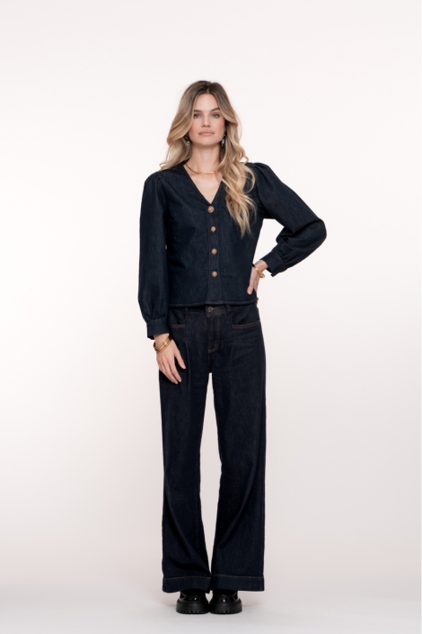 Geisha blauwe dames blouse | Model