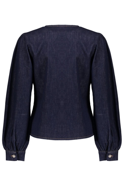 Geisha blauwe dames blouse | Achteraanzicht