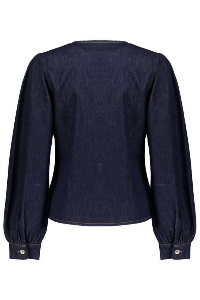 Geisha blauwe dames blouse | Achteraanzicht