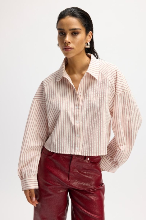 Refined Department witte dames blouse | Model vooraanzicht