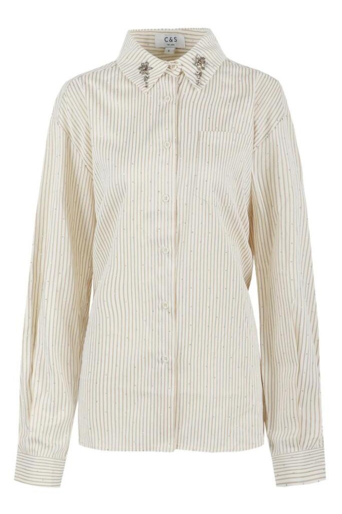 C&S The Label camel dames blouse | Vooraanzicht