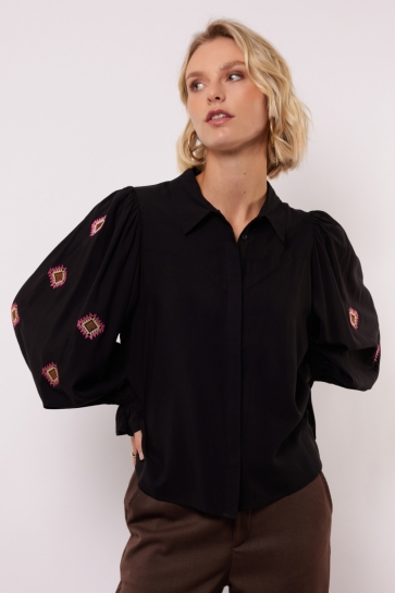 Fluresk FAYRA BLOUSE 25NQF17 001 BLACK