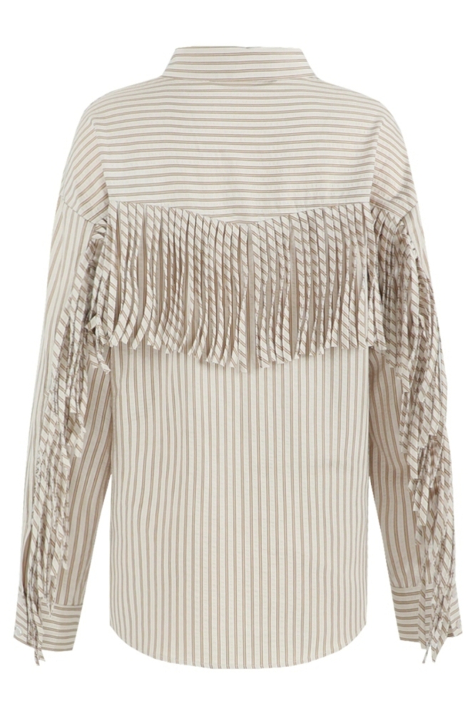 Fluresk camel dames blouse | Achteraanzicht