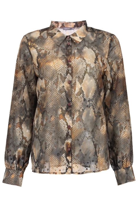 Geisha grijze dames blouse | Vooraanzicht