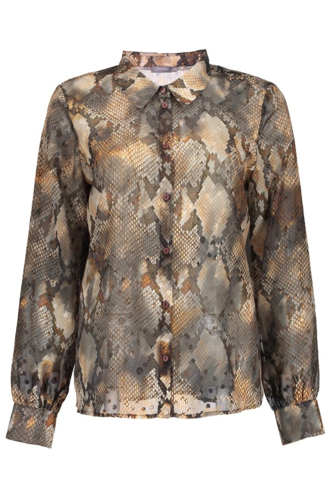 Geisha grijze dames blouse | Vooraanzicht