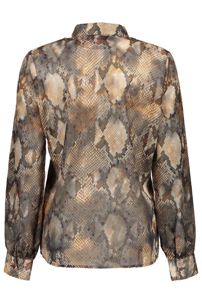 Geisha grijze dames blouse | Achteraanzicht