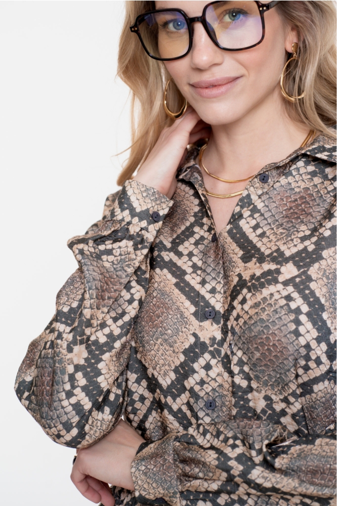 Geisha zwarte dames blouse | Kleurstaal