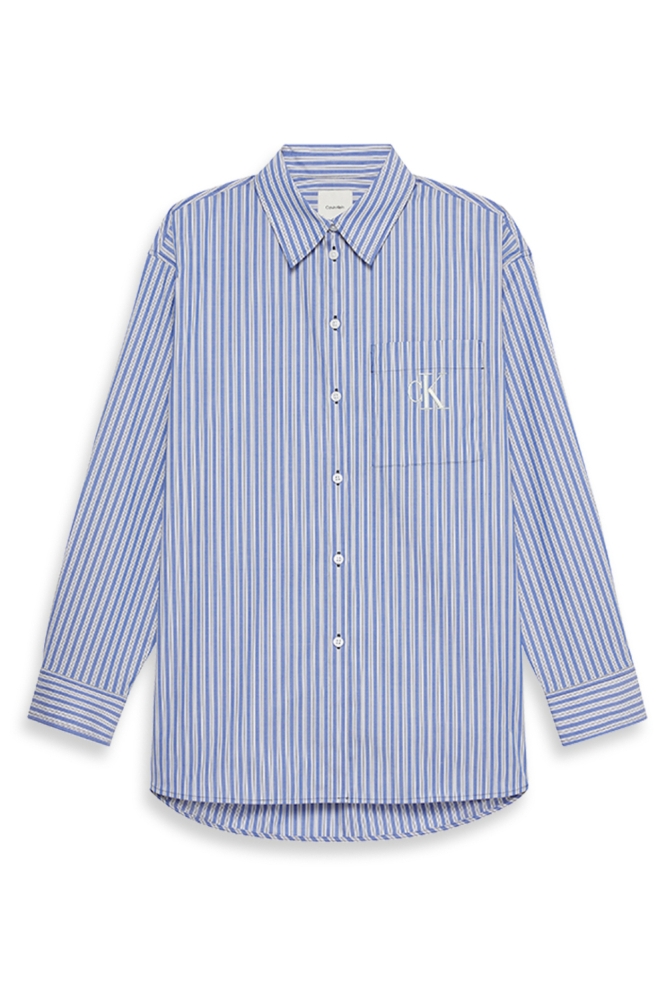 Calvin Klein blauwe dames blouse | Vooraanzicht