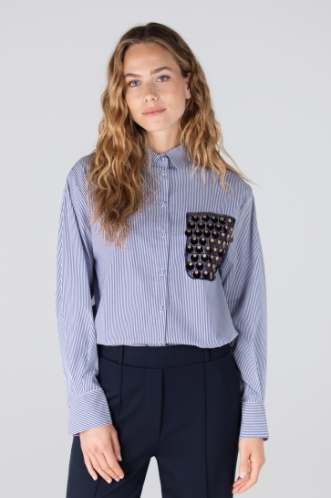 Juffrouw Jansen GOLDIE W25 BLOUSE CS3 726 000780 DARK BLUE