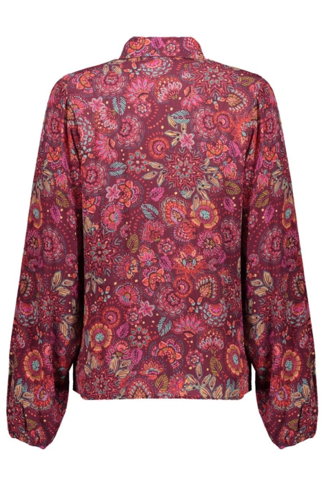 Geisha roze dames blouse | Achteraanzicht