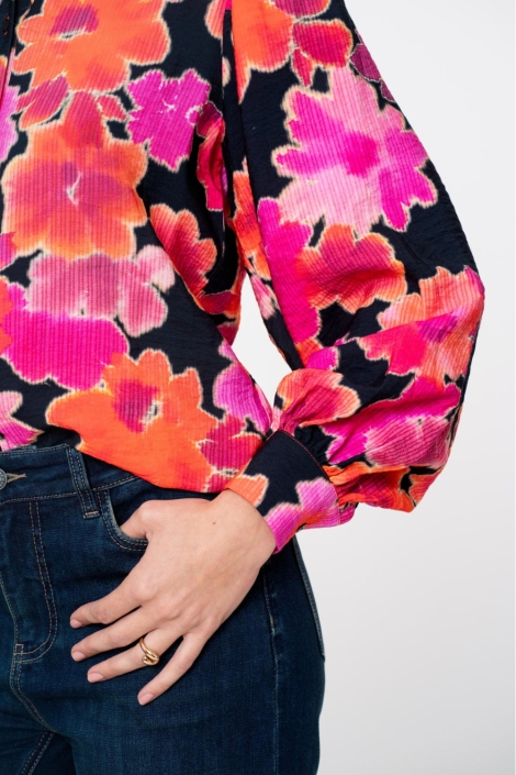 Geisha roze dames blouse | Kleurstaal