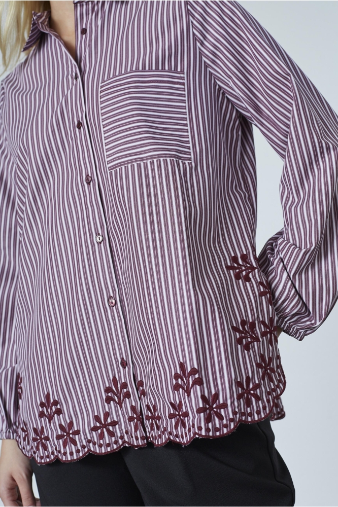 SisterS point bordeaux dames blouse | Close up